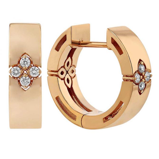 roberto coin rose gold diamond hoop earrings