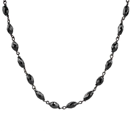 black diamond faceted necklace