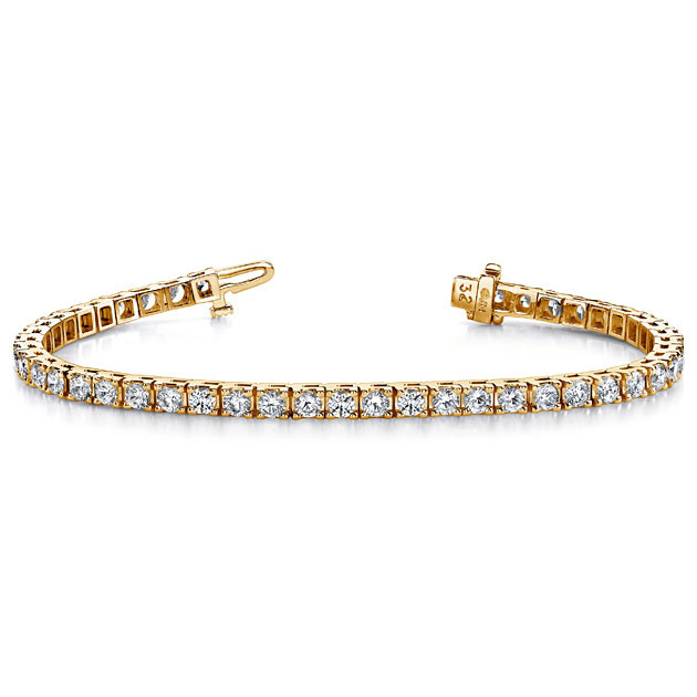 Diamond 4 Prong Tennis Bracelet in Yellow Gold, 8.15 aptw | Borsheims