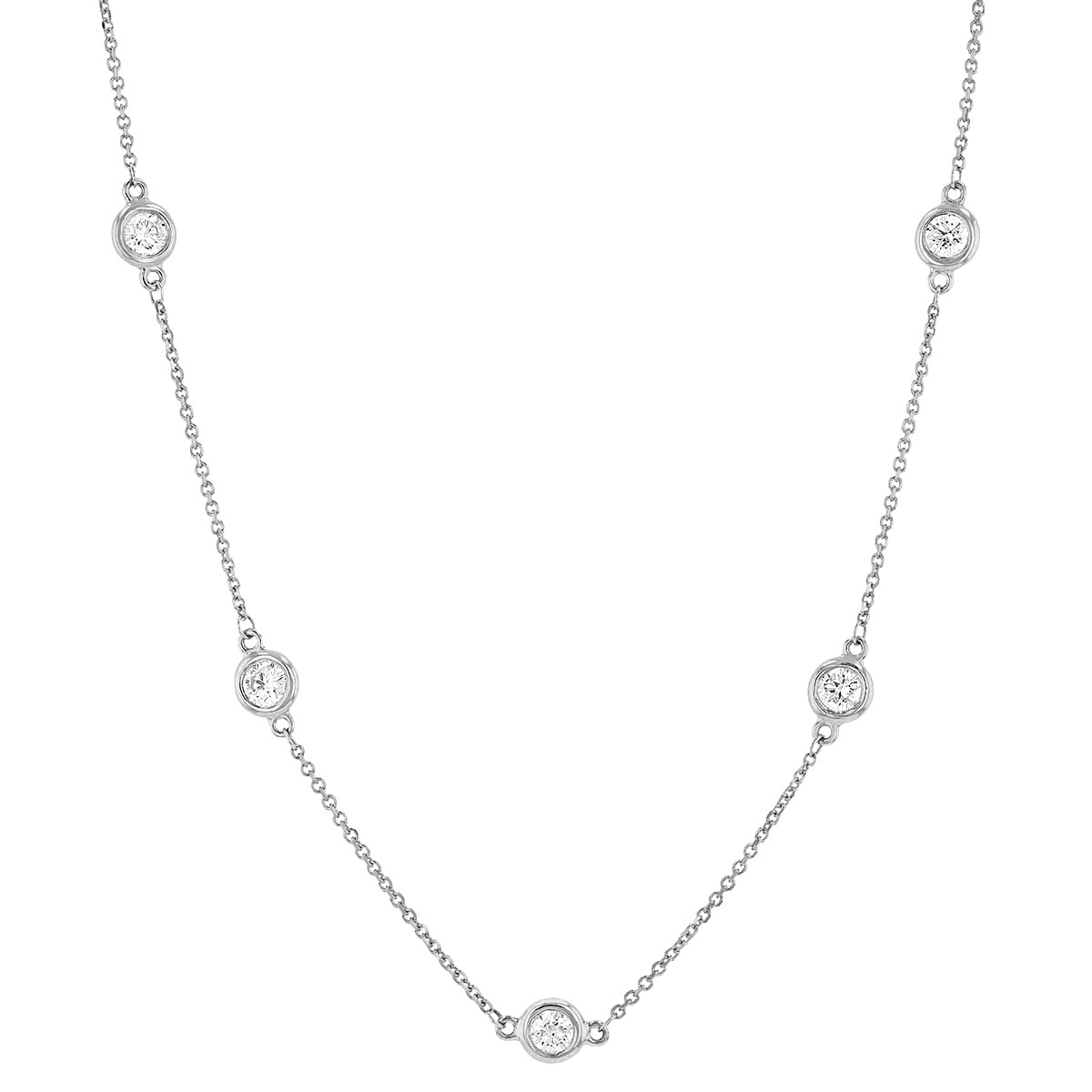 Diamond 12 Station by Yard Necklace in White Gold | Borsheims
