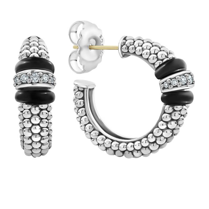 Lagos caviar store hoop earrings