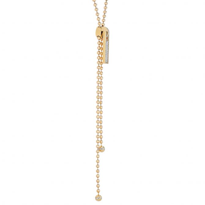 Roberto Coin Long Zipper Necklace with Pave Diamonds