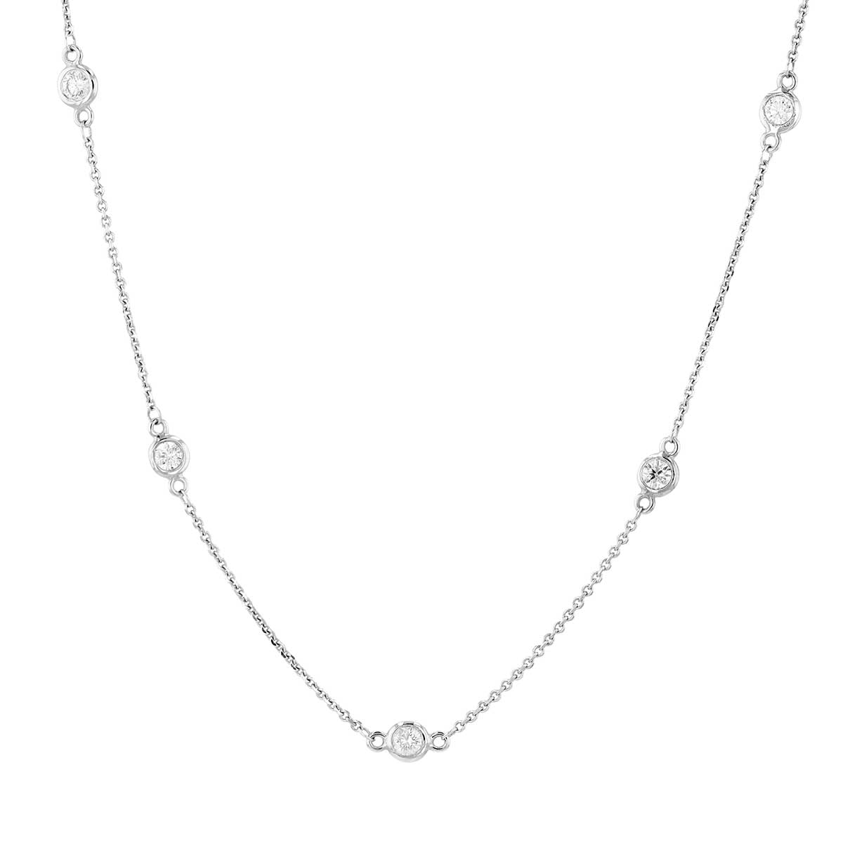 Diamond 14 Station by Yard Necklace in White Gold | Borsheims