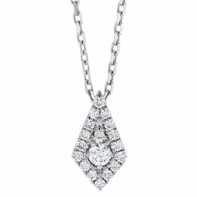 Frederic Sage Diamond Small Kite Pendant in White Gold, 18"