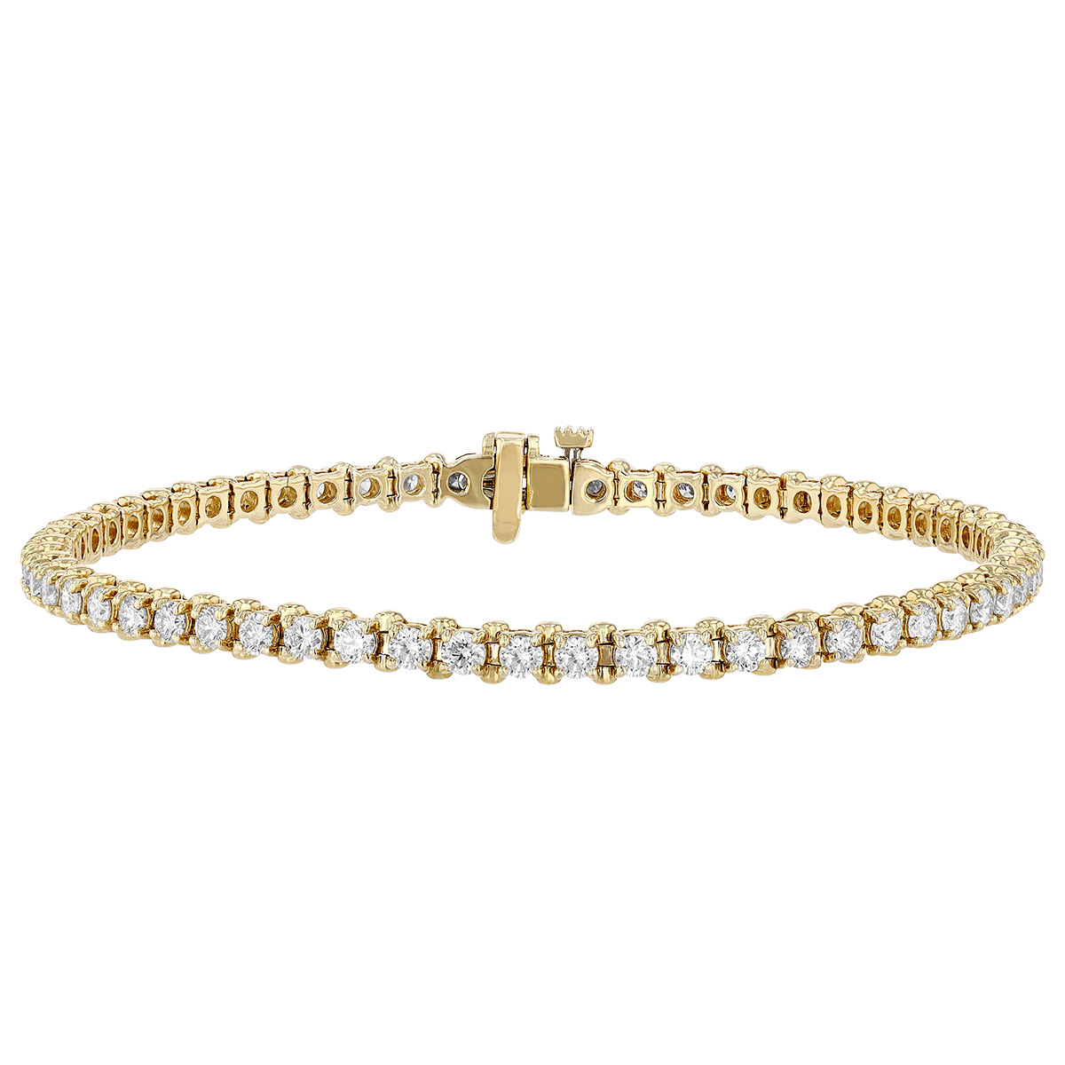 Diamond 4 Prong Tennis Bracelet in Yellow Gold, 3.00 aptw | Borsheims