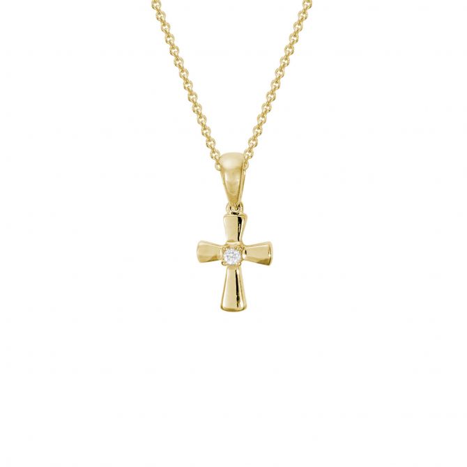 cross pendant with diamond center