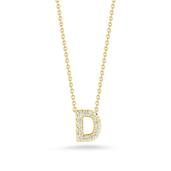 diamond letter d pendant