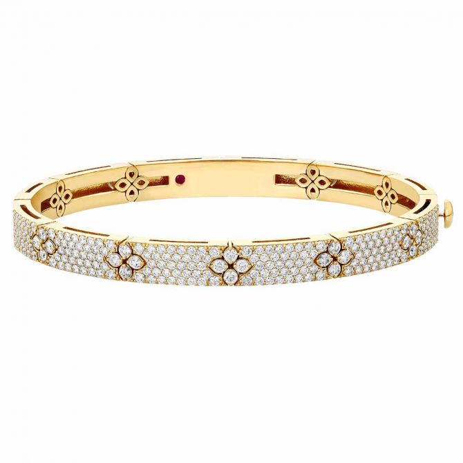 Roberto Coin Love in Verona Diamond Pavé Bangle Bracelet in 18K Yellow Gold, 2.20 cttw