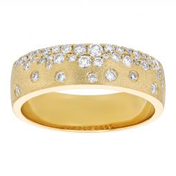 Diamond Flush Set Scatter Wide Band Ring in Yellow Gold | Borsheims