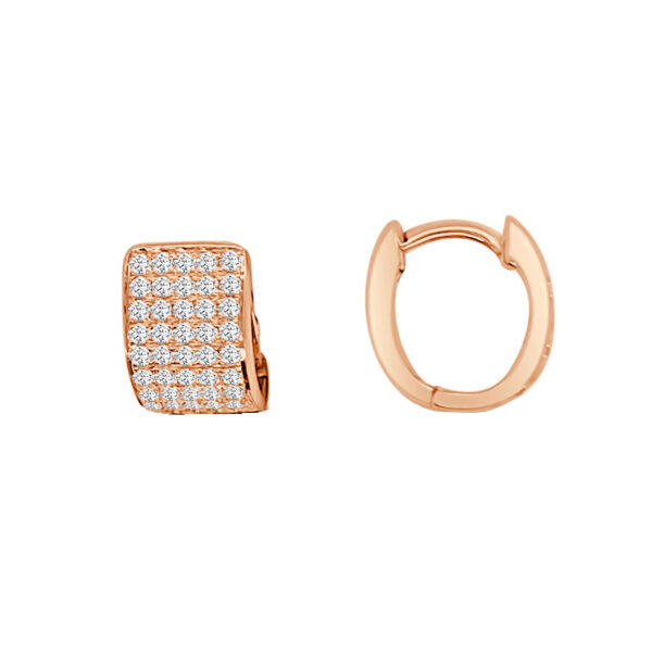 Frederic Sage Diamond Pavé Huggie Hoop Earrings in Rose Gold