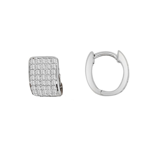 Frederic Sage Diamond Pavé Huggie Hoop Earrings in White Gold