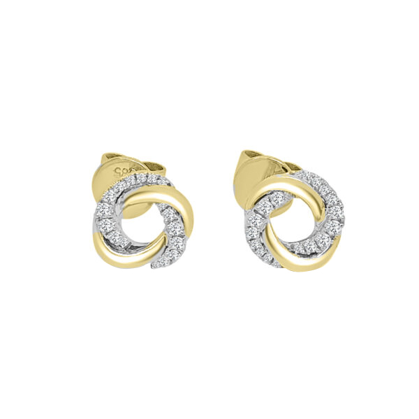 Frederic Sage Diamond Interwoven Stud Earrings in Yellow & White Gold