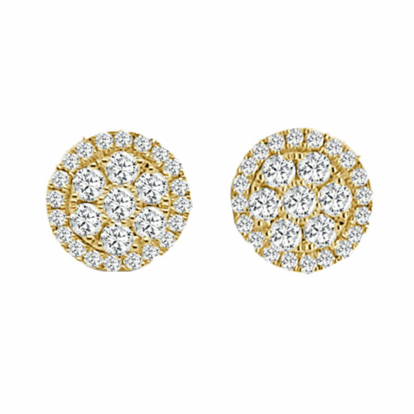 Frederic Sage Diamond Cluster Round Stud Earrings in Yellow Gold