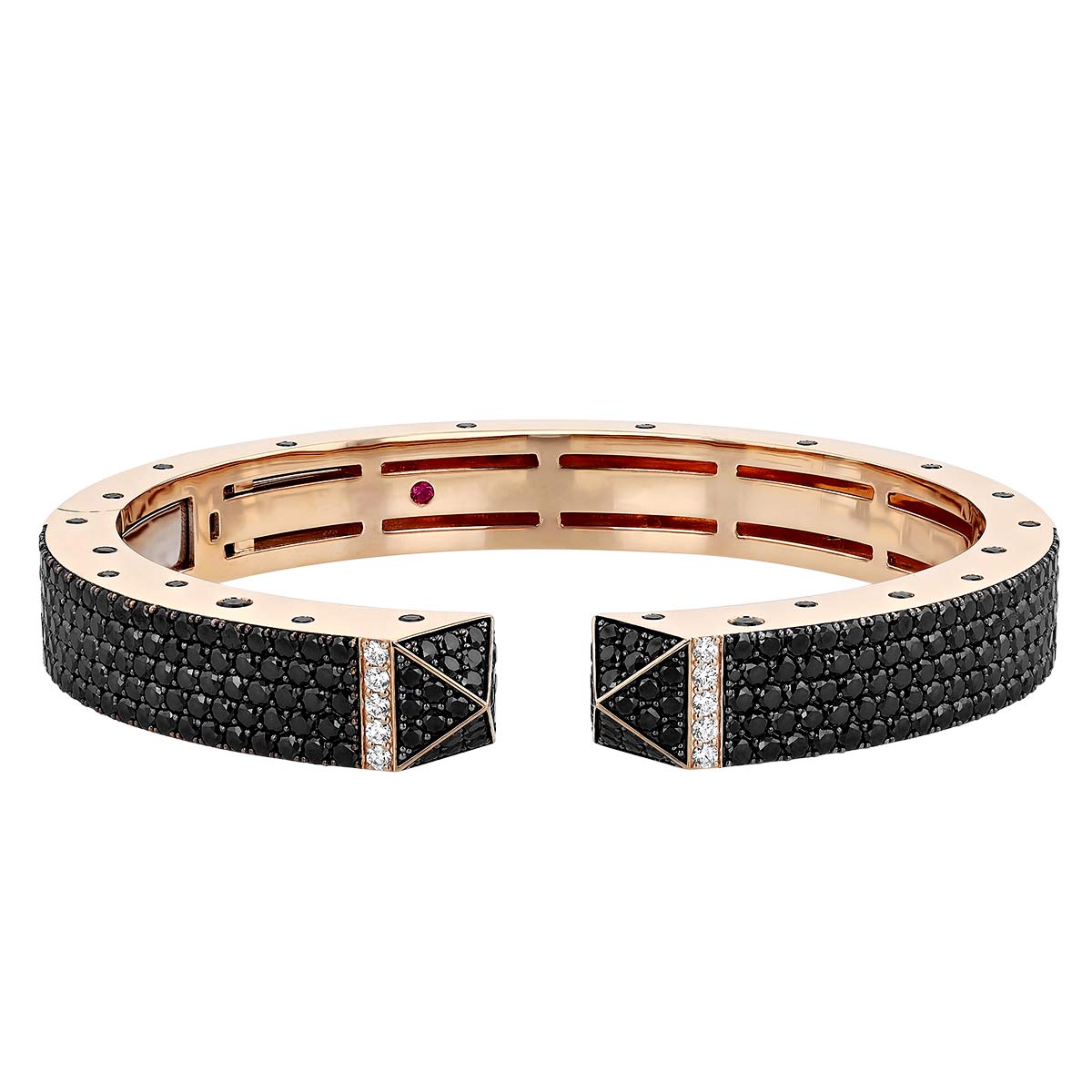 Roberto Coin Sauvage Prive Black & White Diamond Cuff Bracelet in