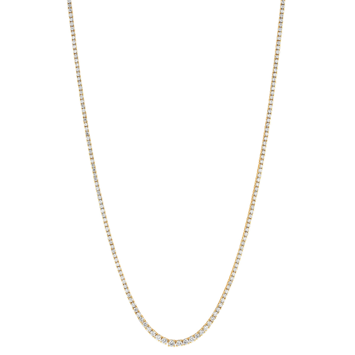 Diamond Riviera Tennis Necklace in Yellow Gold, 16