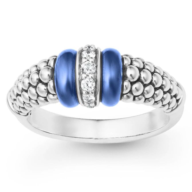 LAGOS Blue Caviar Diamond Beaded Ring in Sterling Silver