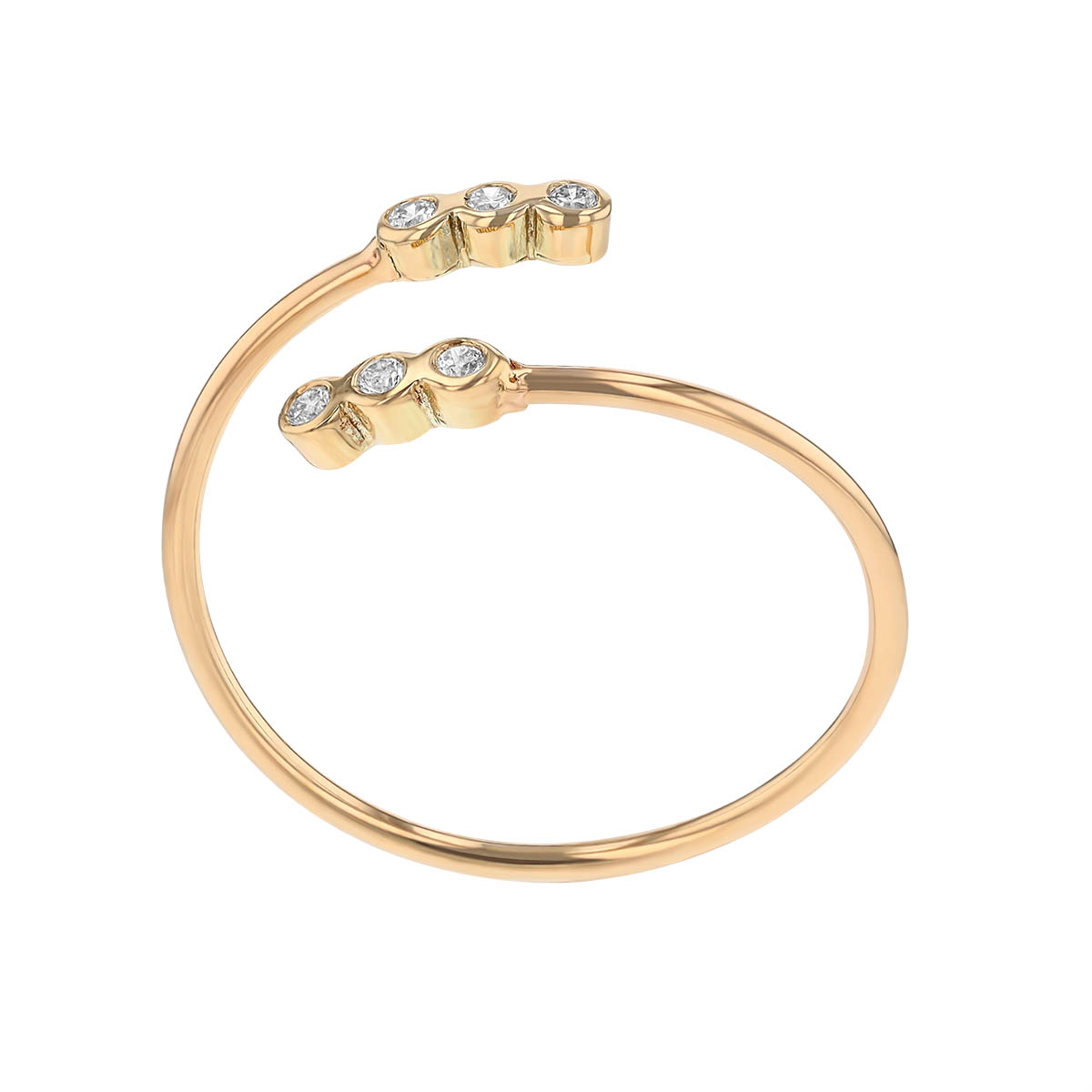 Zoe Chicco Tiny Diamond Bezel Bypass Ring in Yellow Gold | Borsheims