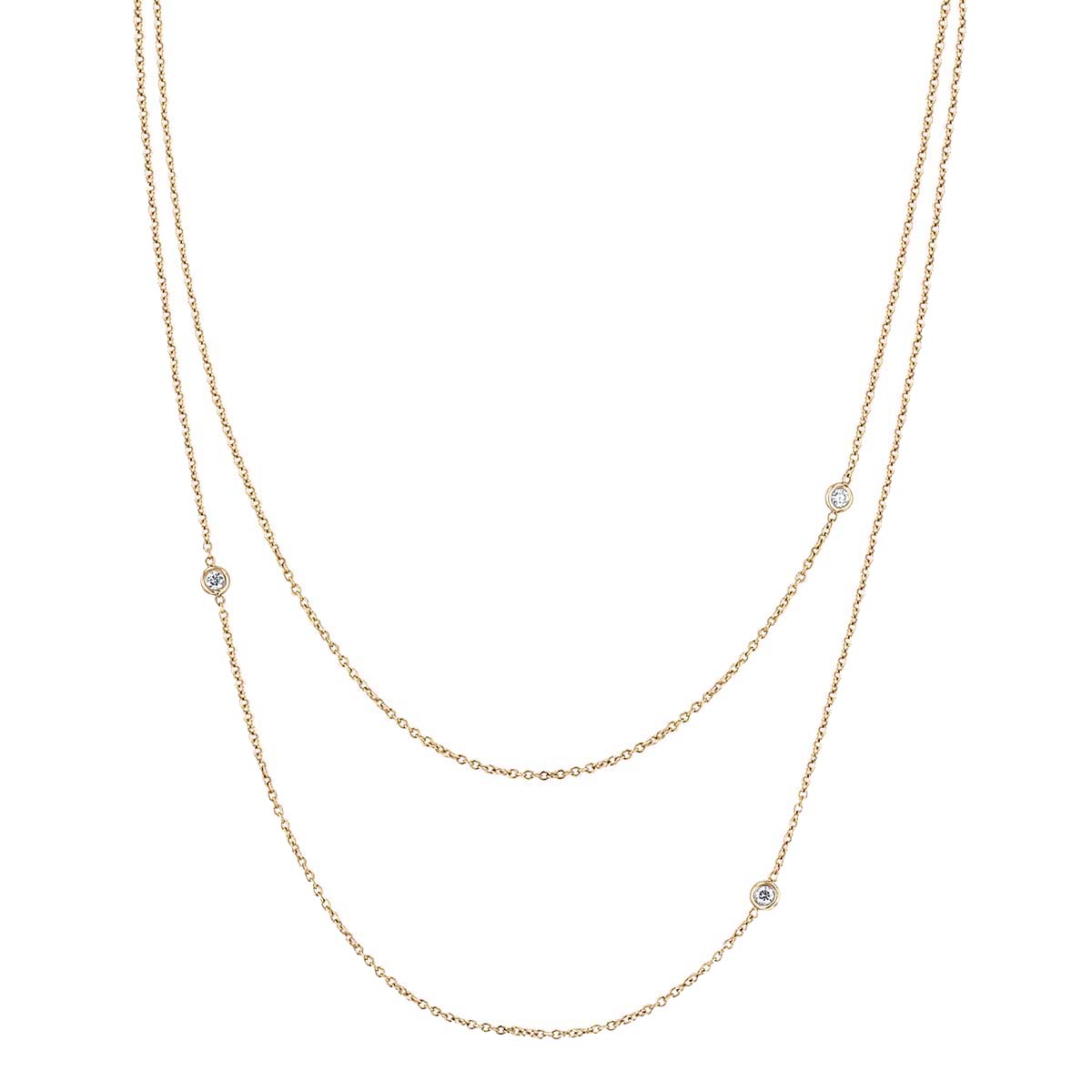 Zoe Chicco 3 Floating Diamond Cable Chain Layered Station Necklace in ...