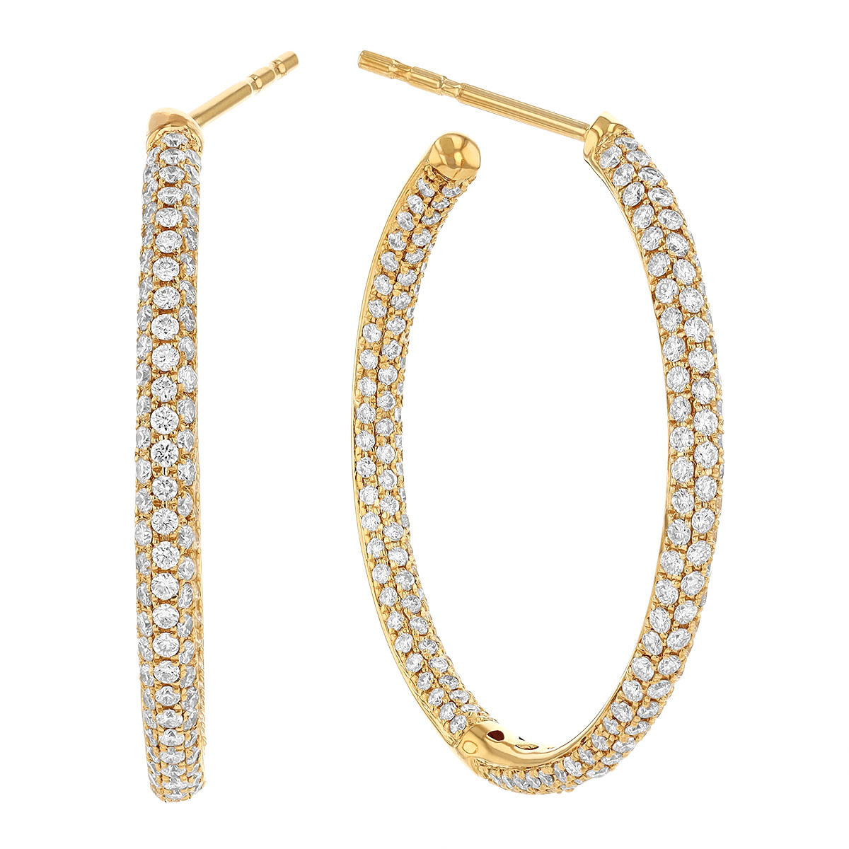 Diamond Pavé Inside Out Hoop Earrings In Yellow Gold 135 Cttw Borsheims