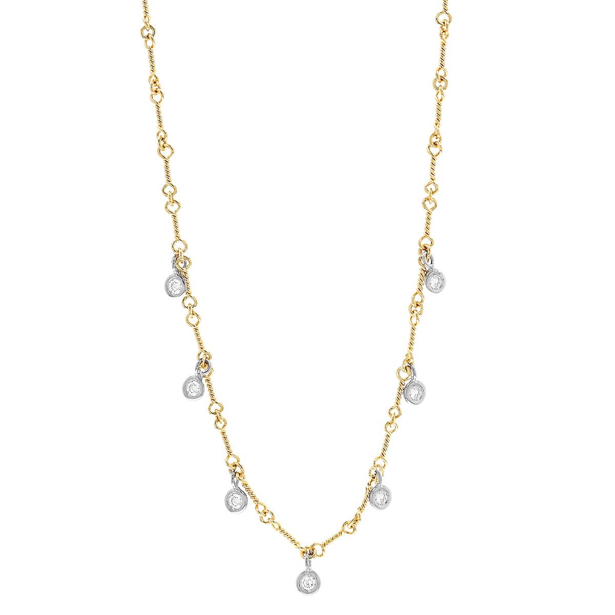 Roberto Coin Diamonds By the Inch 7 Drop Station Necklace in White ...