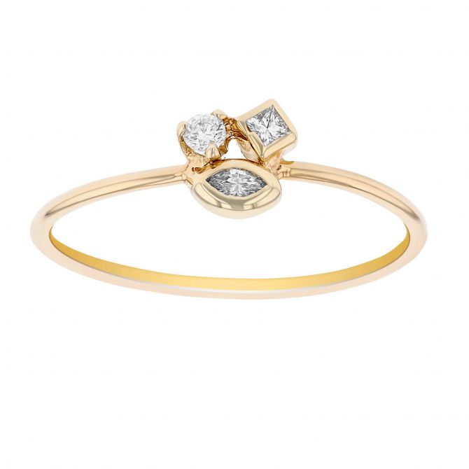 Zoe Chicco Mixed Cut Diamond Cluster Ring in Yellow Gold