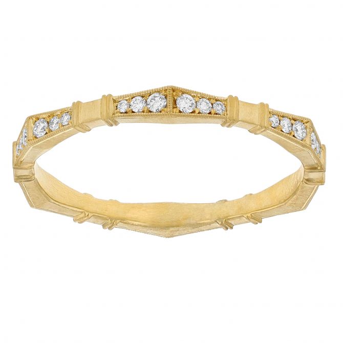 Erika Winters Imogen Graduated Diamond Ring in Yellow Gold