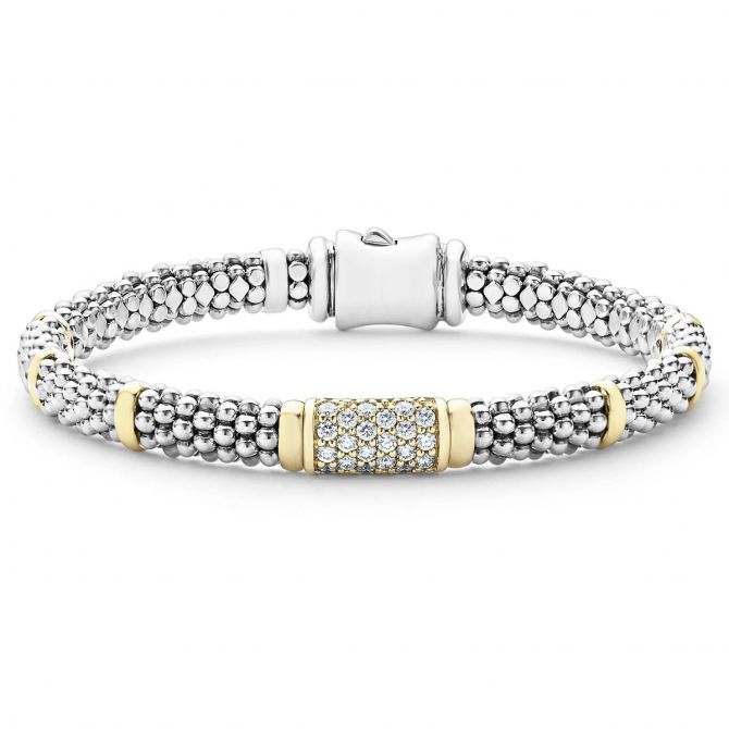 LAGOS Signature Caviar Diamond Caviar Bracelet, 6 mm, 6.5"