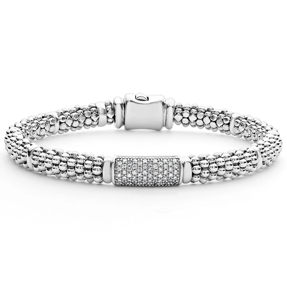 LAGOS Signature Caviar Diamond Bracelet, 6 mm, 7