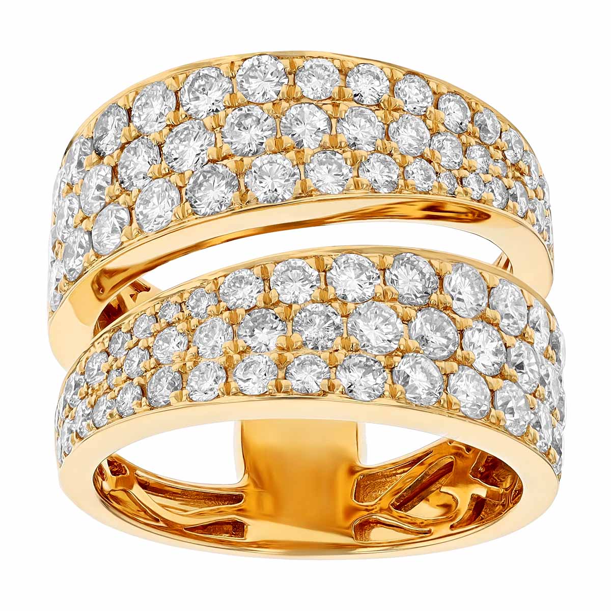 Diamond Pavé Split Wide Band Ring in Yellow Gold | Borsheims