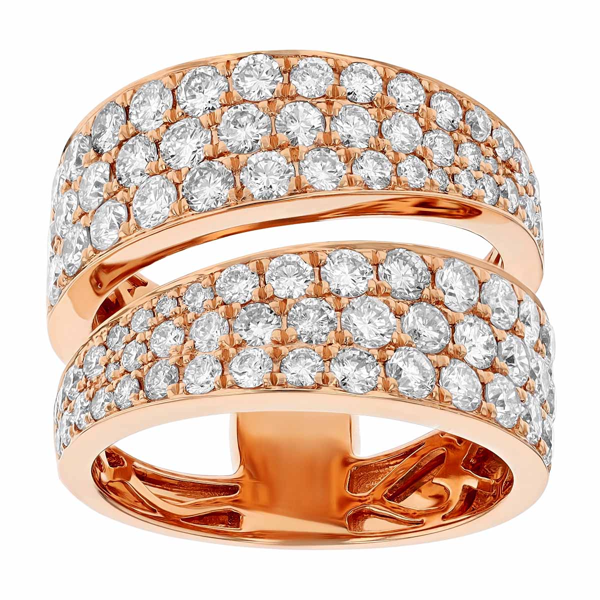 Diamond Pavé Split Wide Band Ring in Rose Gold | Borsheims