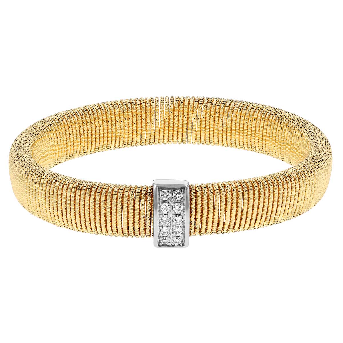 Frederic Sage Diamond Coil Stretch Bracelet in Yellow Gold | BRR-626-YW ...