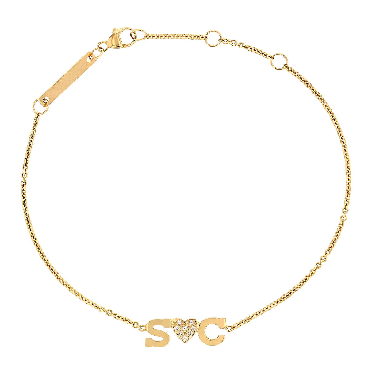 Zoe Chicco Women's Tiny Love Diamond Bracelet