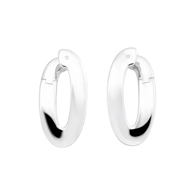 Vhernier Olimpia White Gold Hoop Earrings with Diamond Accent