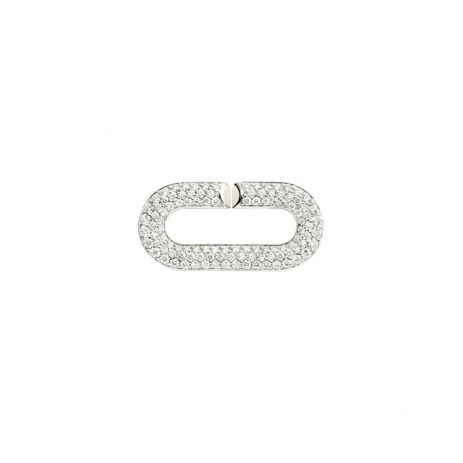 Vhernier Mon Jeu Diamond Pavé Link in White Gold