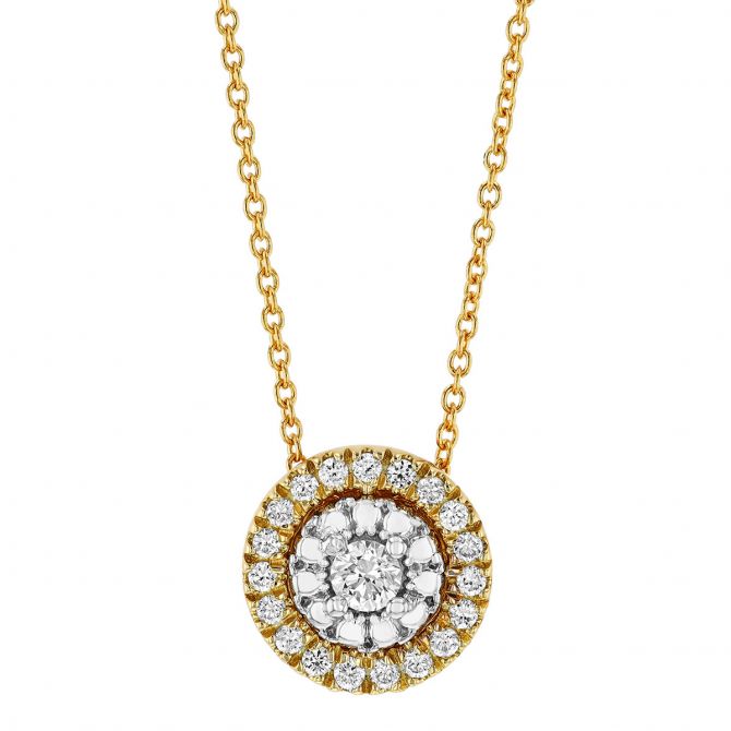 Roberto Coin Siena Diamond Pavé Small Dot Pendant in Yellow & White Gold, 18"