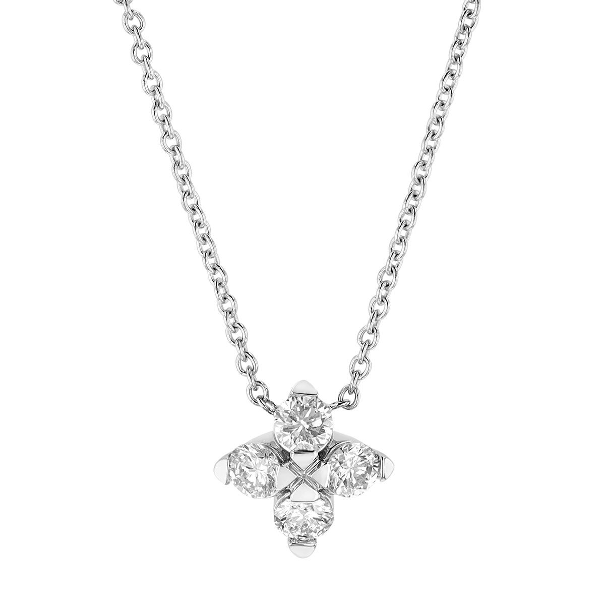 Roberto Coin Love in Verona Diamond Clover Pendant in White Gold, 0.27 ...