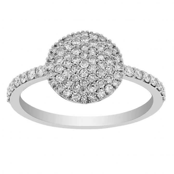 Phillps House Infinity Diamond Pavé Mini Disc Ring in White Gold