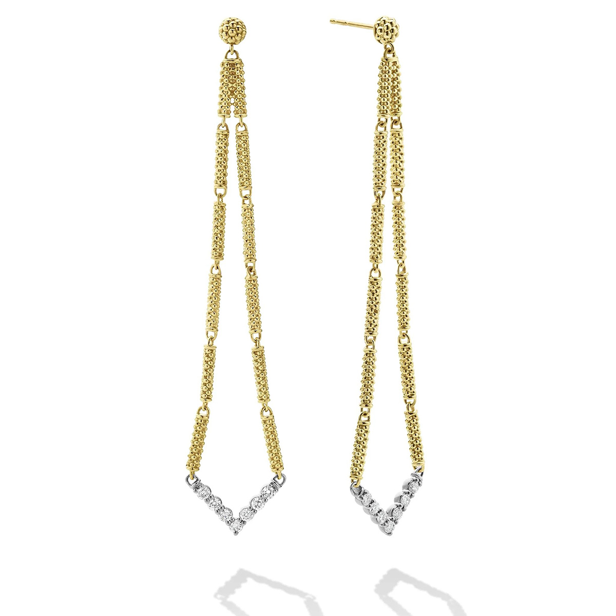 LAGOS Signature Caviar Long Superfine Diamond Drop Earrings | 01-11159 ...