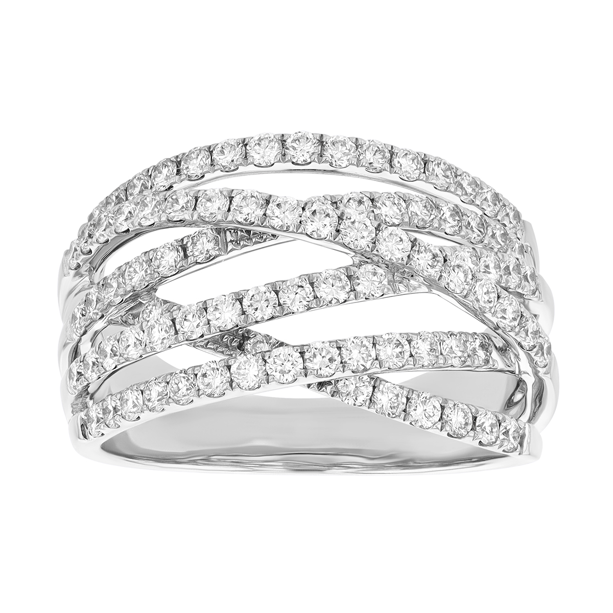 Diamond Crossover Ring in White Gold | Borsheims
