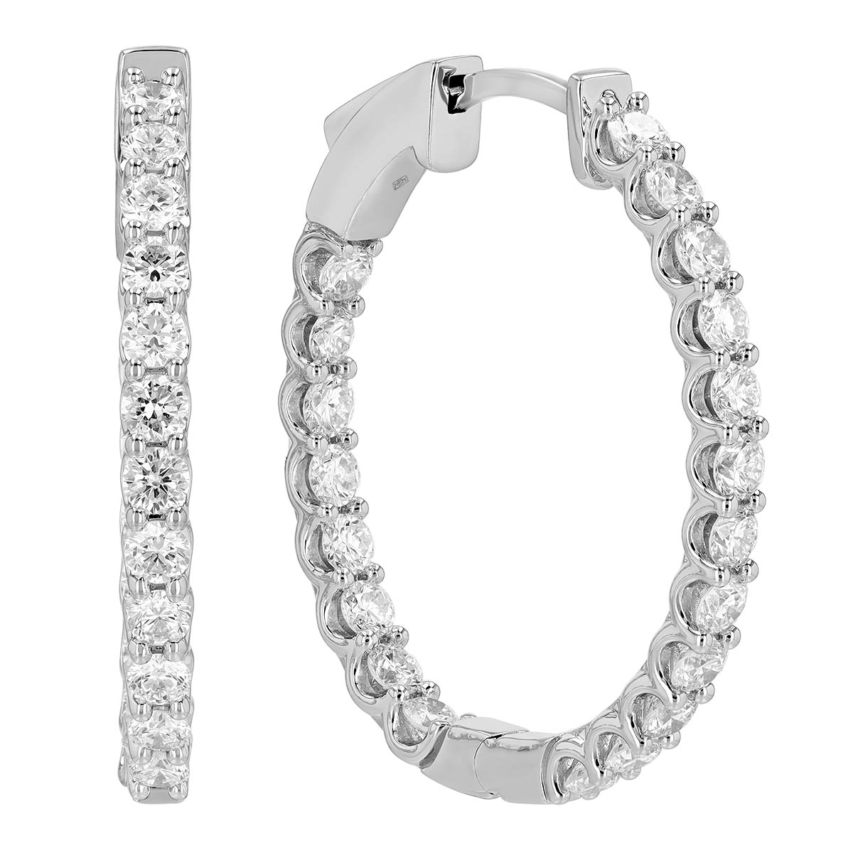 Borsheims Signature Collection Lab-Grown Diamond In & Out Oval Hoop ...