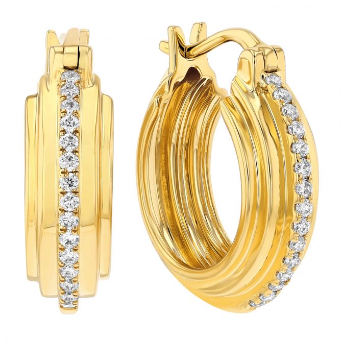 Buy Marli Rose Gold Rock Diamond Huggie Earrings for Women in UAE | Ounass  | Huggies earrings, Women's earrings, Diamond huggie earrings