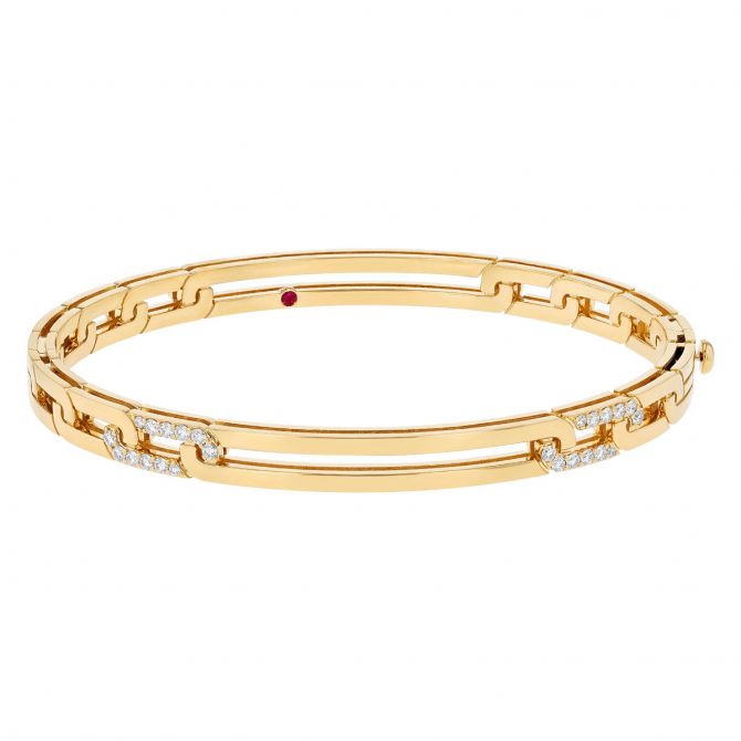 Navarra Diamond Accent & Extended Link Bangle Bracelet in Yellow 