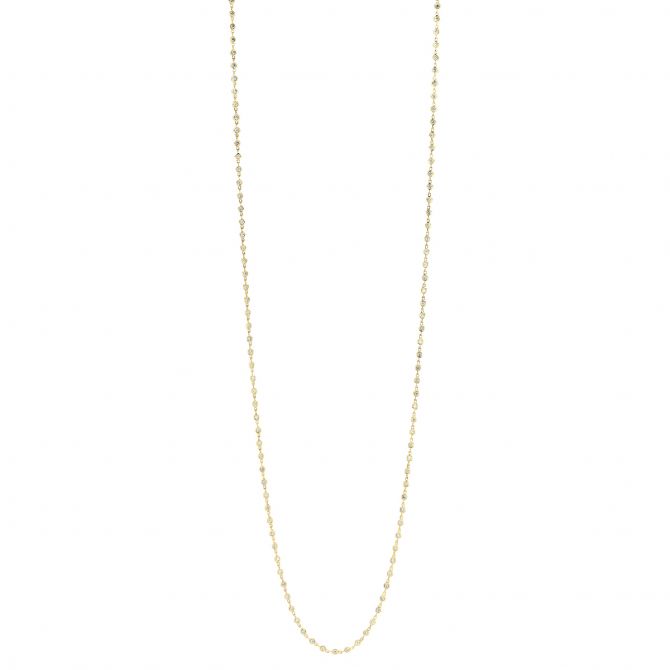 Diamond Bezel Set Station Strand Necklace in Yellow Gold, 36"