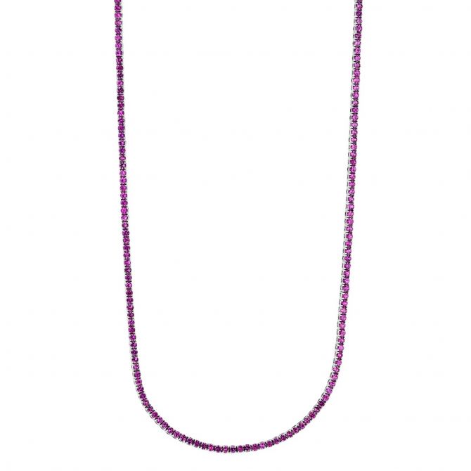 26.7ct Diamond & Pink Sapphire Tennis Chain – Gabby Elan