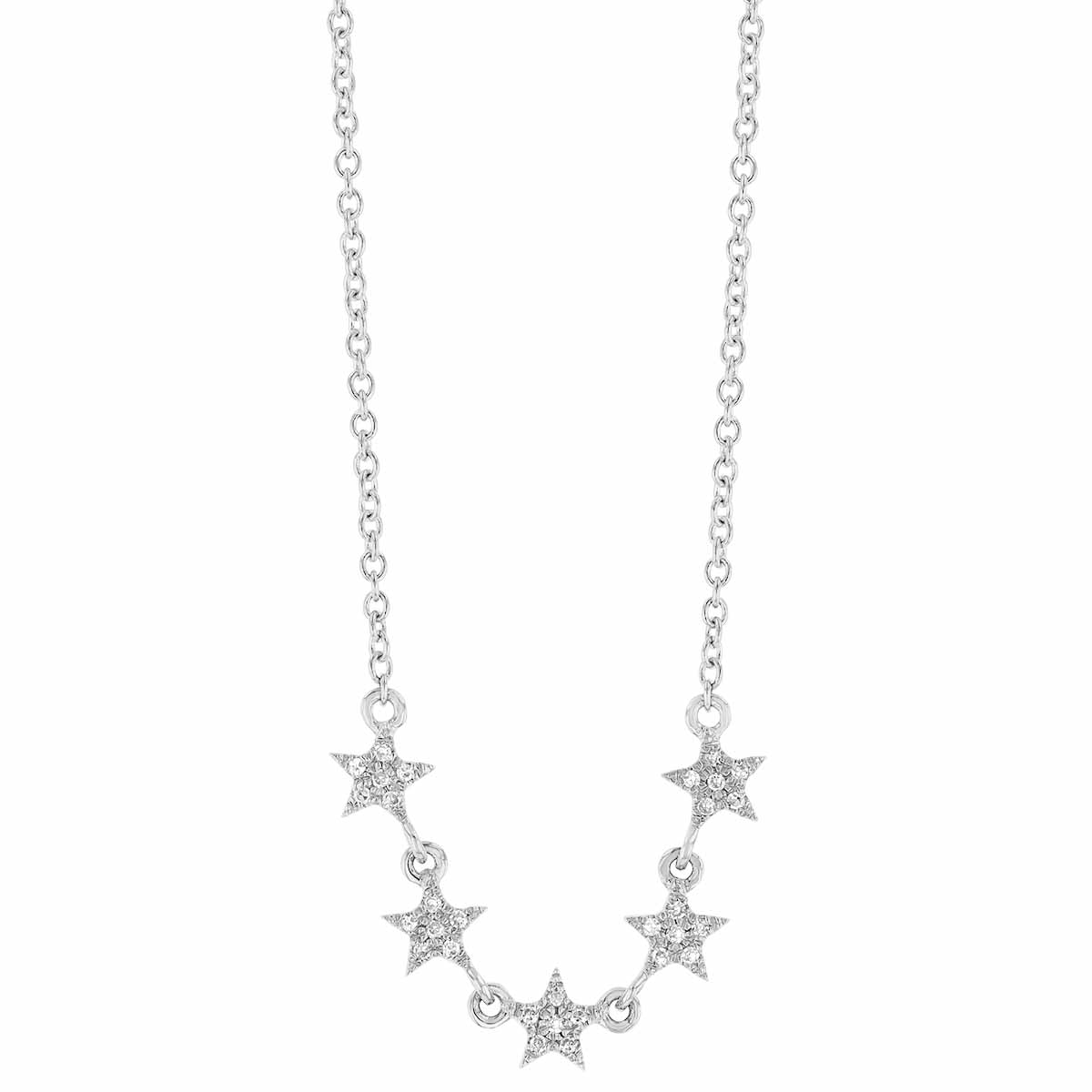 18ct White Gold Diamond Baby Star Necklace | Cerrone