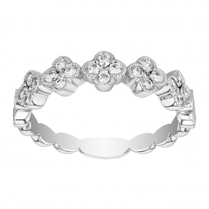 Diamond Floral Cluster Ring in White Gold