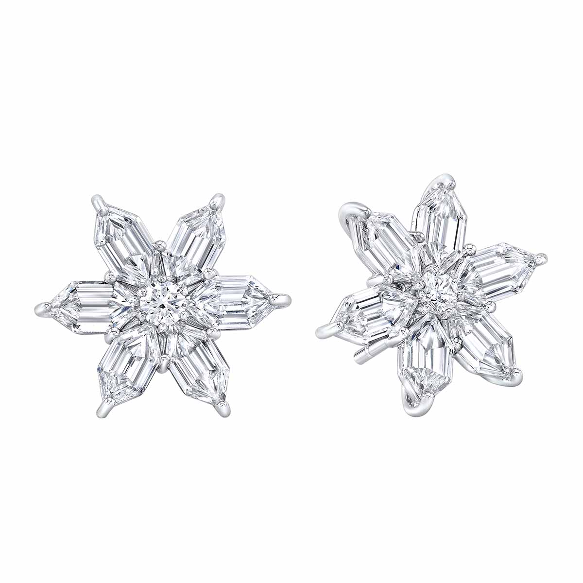 Rahaminov Diamond Flower Stud Earrings in White Gold | EAR-5525 | Borsheims