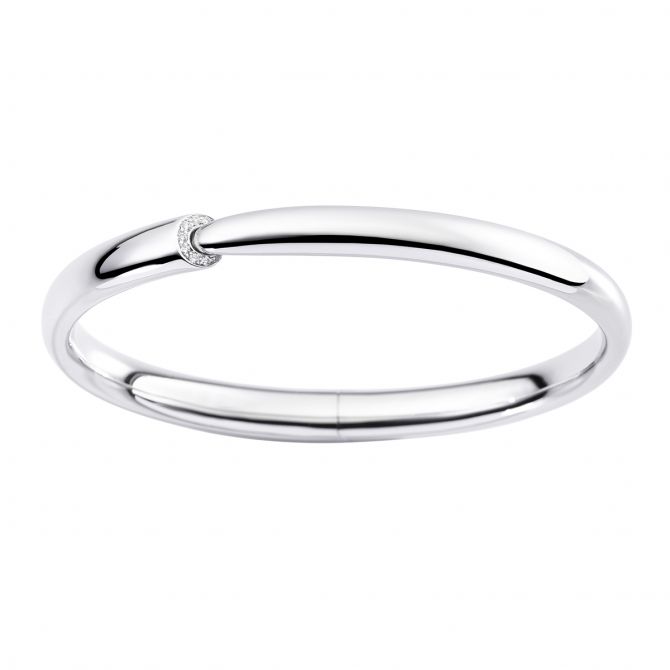 Vhernier Calla Diamond Bangle Bracelet in White Gold