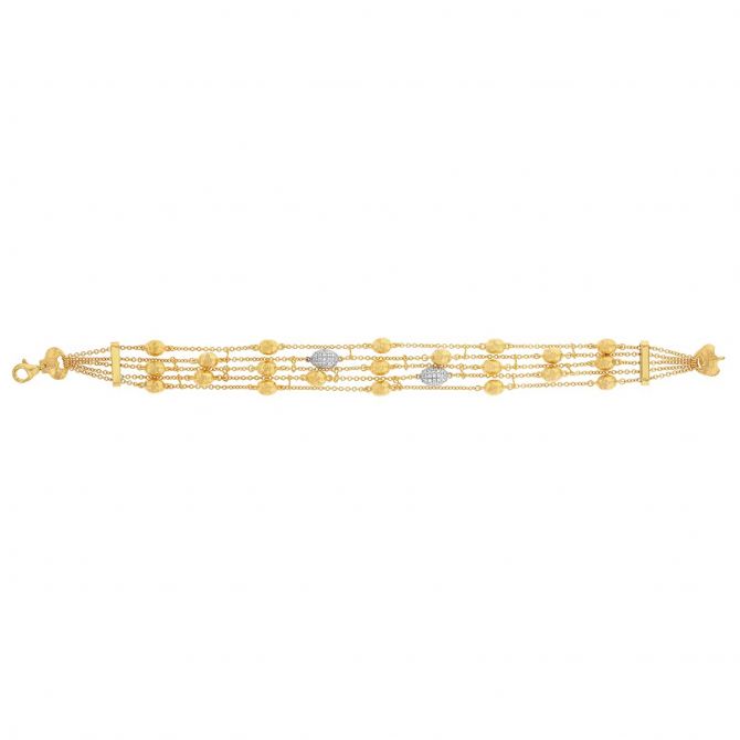 Marika Diamond Pavé & Round Yellow Gold Station Bracelet