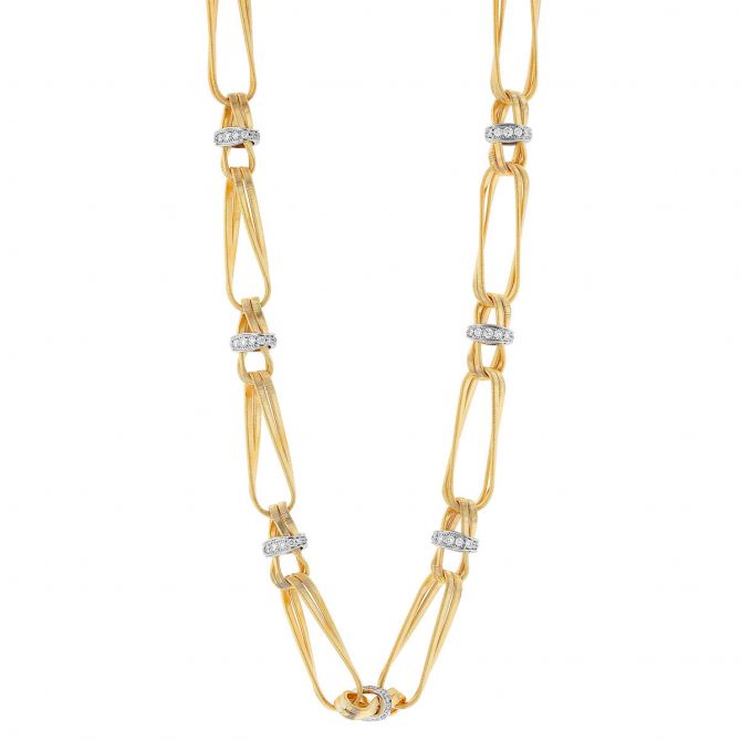 Marika Marrakech Onde Diamond & Yellow Gold Twisted Link Necklace, 17.75"